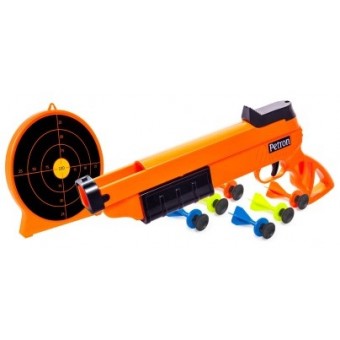 Sureshot Pistol + skydeskive til børn m/6 dartpile