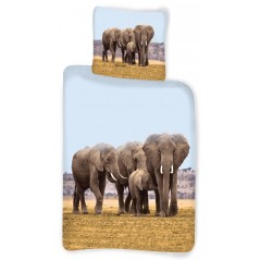 Elefant Sengetøj 140 x 200, 100 procent bomuld