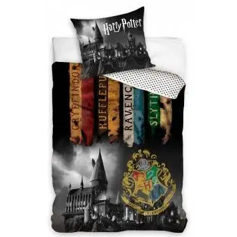 Harry Potter Hogwarts Mørkt Sengetøj, 100 procent bomuld