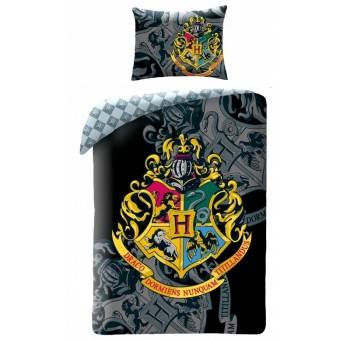 Harry Potter Hogwarts Sengetøj 2i1 Design 4 - 100 Procent Bomuld