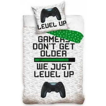 Gamer Sengetøj 'Level up' - 100 procent bomuld