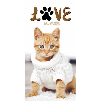 Kattekilling 'Love me more' Badehåndklæde
