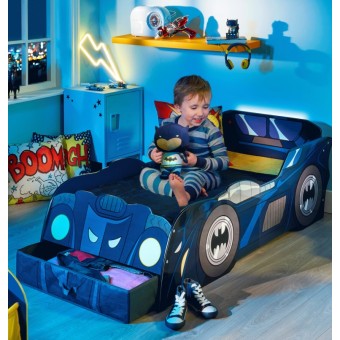 Batman Batmobile m/Lys Junior børneseng (140cm)