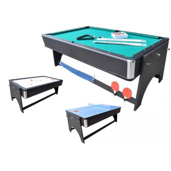 MegaLeg 4i1 multibord med Pool / Airhockey / Bordtennis / Spisebord