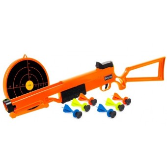 Sureshot Rifle + Skydeskive til børn m/6 dartpile