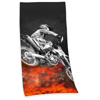 Motocross Dirtbike Badehåndklæde - 100 procent bomuld