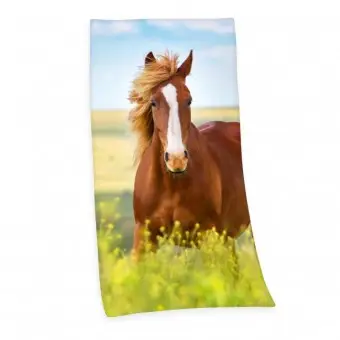 Heste Badehåndklæde - 100 procent bomuld