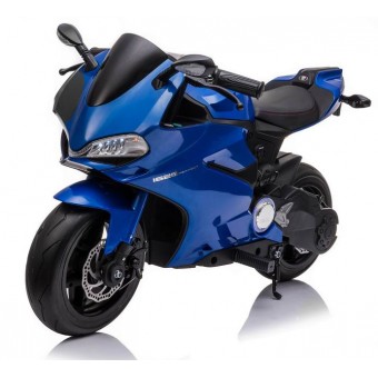 Street Racer EL Motorcykel 24V 250W m/gummihjul og lædersæde, blå