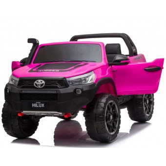 Toyota Hilux 24v ELBil m/2x24V 240W motor + Lædersæde + Gummihjul, Pink