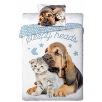 Hund og kattekilling 'Best Friends' Sengetøj - 100 procent bomuld